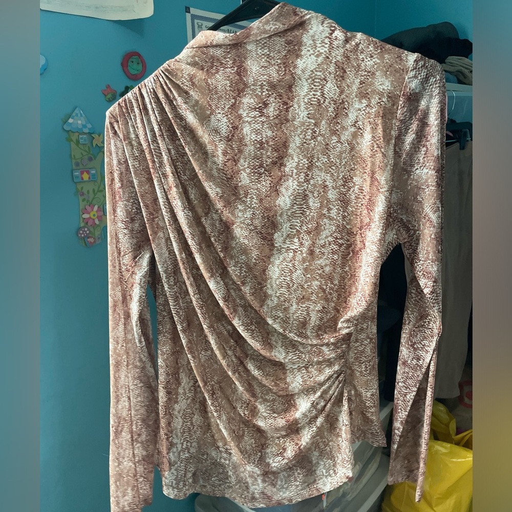 Cable & Gauge Asymmetrical Ruched Blouse